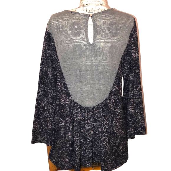 Anthropologie Akemi + Kin Indigo Blue Marcella Peasant Top size S - Picture 3 of 9